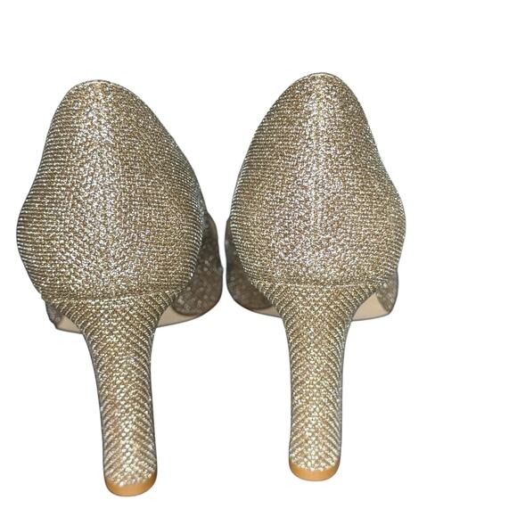 Cole Haan Mylah Glitter Block Heel Pumps Gold Wedding Party Date Night Shoes 8B - Picture 6 of 8